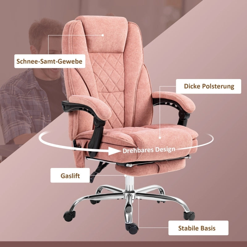 Sedia da ufficio con massaggio vibrante, sedia ergonomica da scrivania con funzione reclinabile, riscaldamento, sedia girevole regolabile in altezza