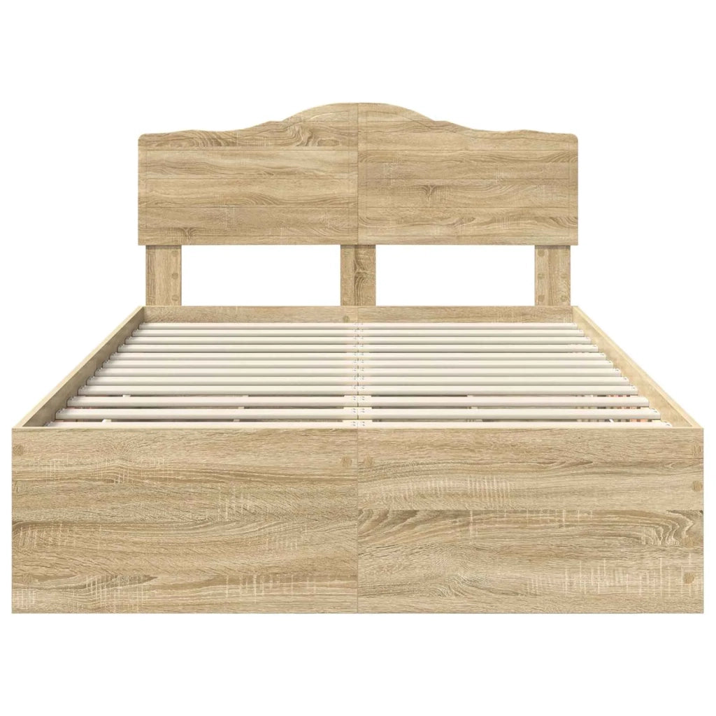 Struttura del letto con cassetto Rovere Sonoma 120 x 190 cm 3413028