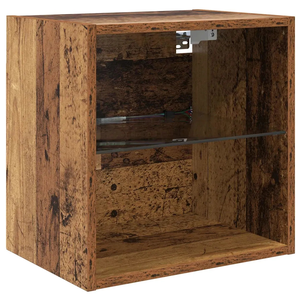 Unit¨¤ a muro per TV con LED con led 5 pz | Armadietto TV | Mobile Porta TV Legno vecchio