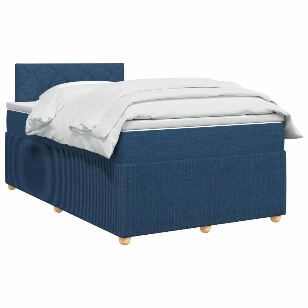 Letto box spring con materasso Blu 120 x 200 cm Tessuto 3451453