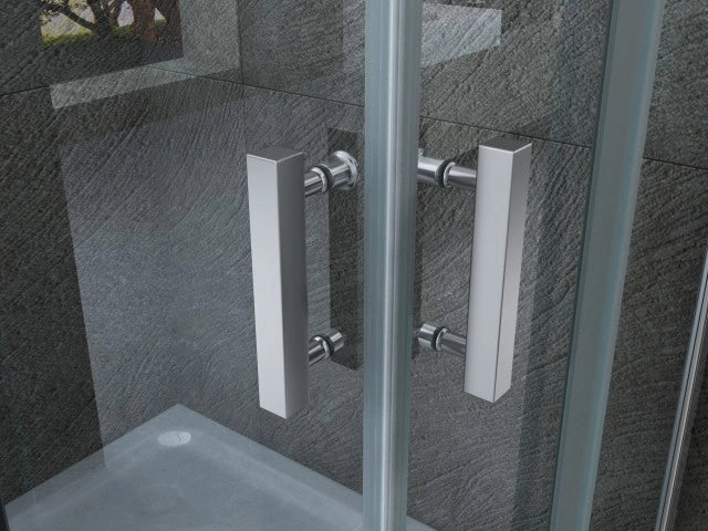 Box doccia tre lati scorrevole 8mm trasparente h.195 FLUIDA TRIO 70x90x70 cm,Flacone anticalcare incluso