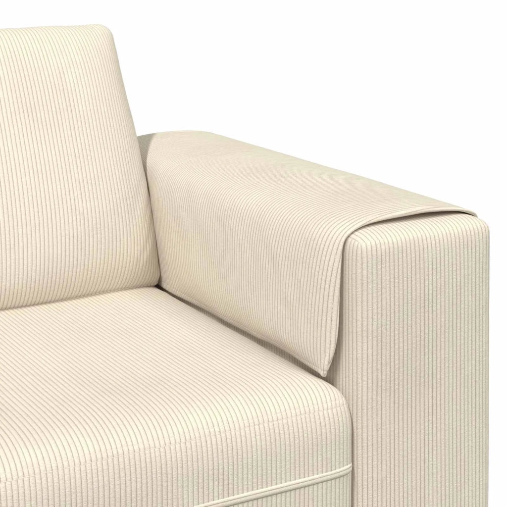 Divano Crema 250 x 188 x 76 cm Tessuto in Cords 3335133