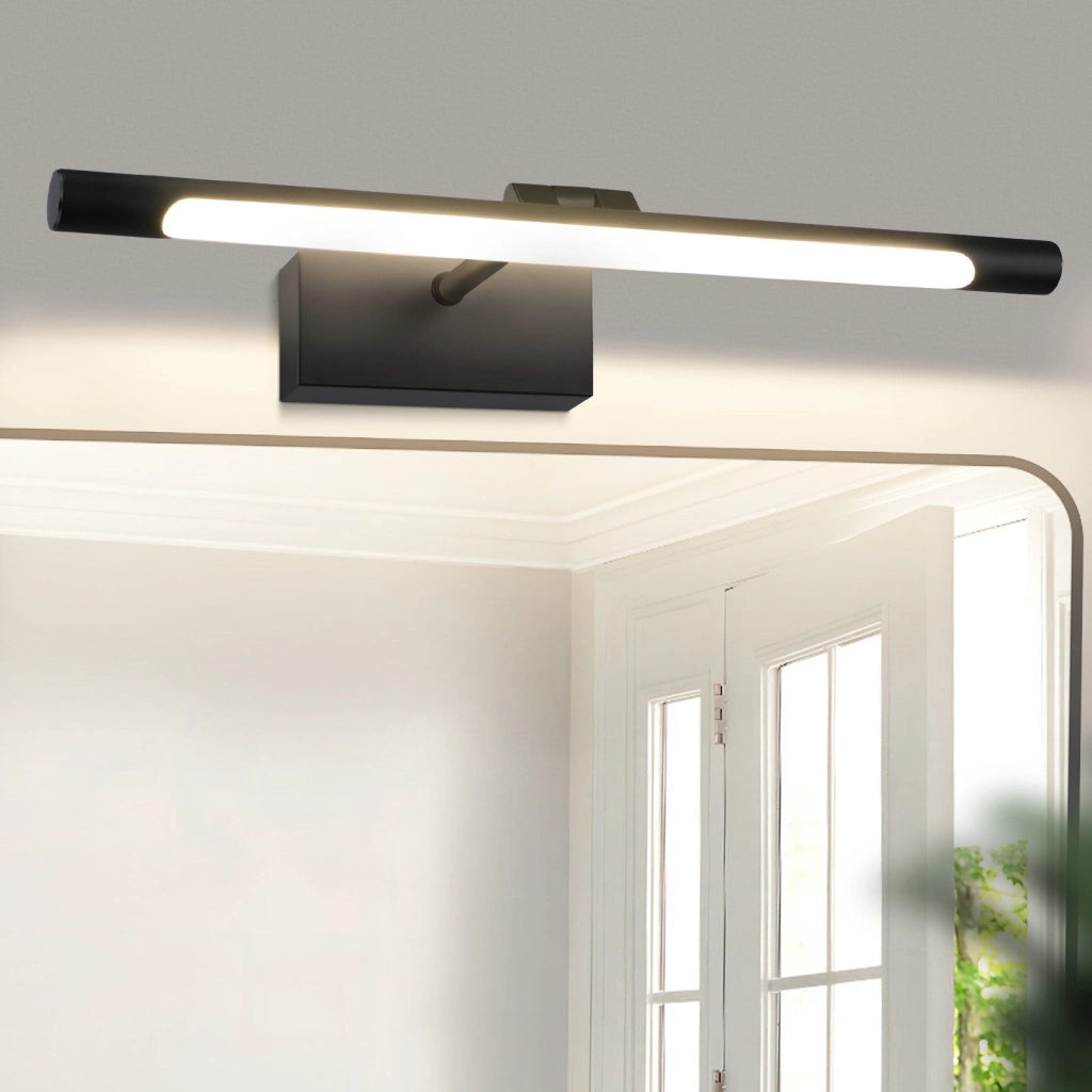 ZMH Lampada da Bagno sopra Specchio 40 cm 6W Nera a Parete IP44 4000K Luce Neutra Moderna per Armadio da Bagno Cantina