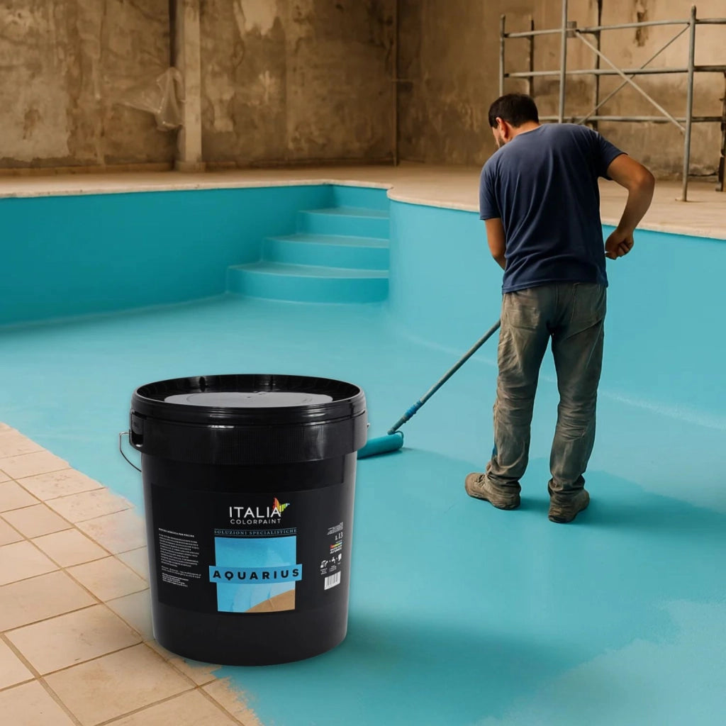 Idropittura acrilica specifica per piscine in cemento aquarius *** tinta celeste, contenuto litri 13, confezione 1