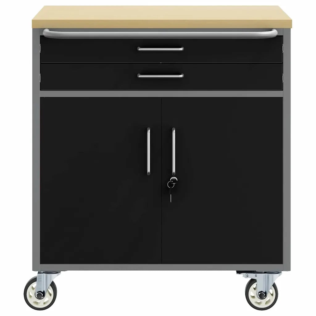 Banco da lavoro con cassetto Nero e Grigio 75 x 45 x 85 cm 4103487