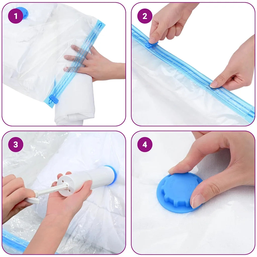 Sacchetti per Stoccaggio 20 pz Trasparente e Blu 70 x 50 cm CFW5049108