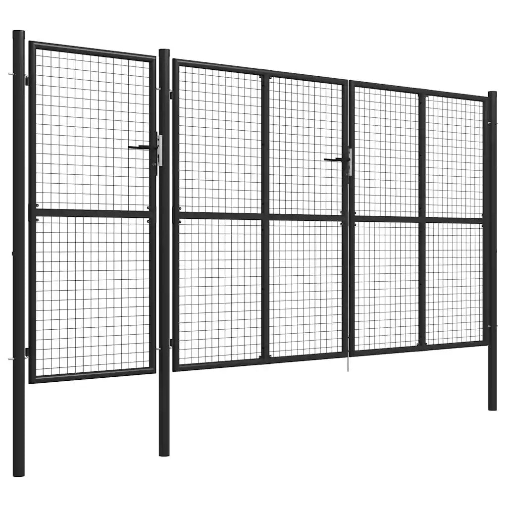 Cancello per Giardino in Acciaio 400x150 cm Antracite 144331