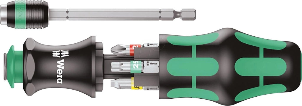 Wera 05051016001 Kraftform Kompakt 20 Set di Cacciavite con Punte Interchangeabili PH PZ TX Slotted 7 pezzi con Custodia colore Nero