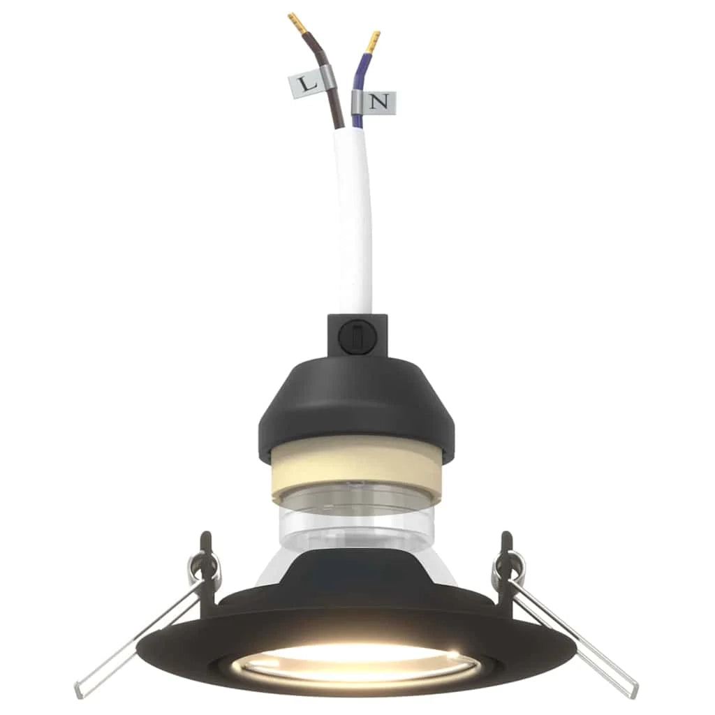 Set di 12 faretti da incasso orientabili dal design contemporaneo 9 x 9 x 2,5 cm metallo nero 02_0058269