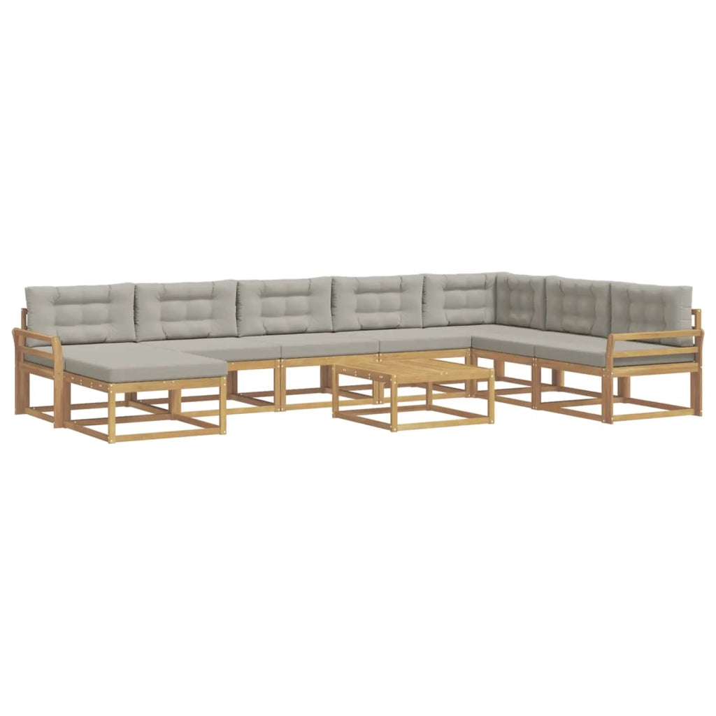 Set di divani da esterno 9 pcs Bianco e Grigio Chiaro 3386900