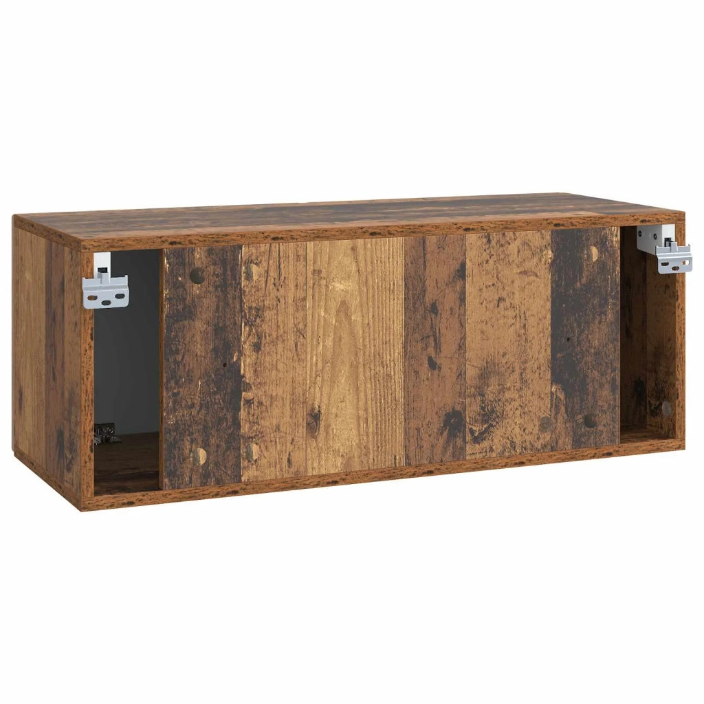 Mobile Porta TV da Muro-Credenza per TV sospesa Legno antico 78,5 x 31 x 30 cm 258987