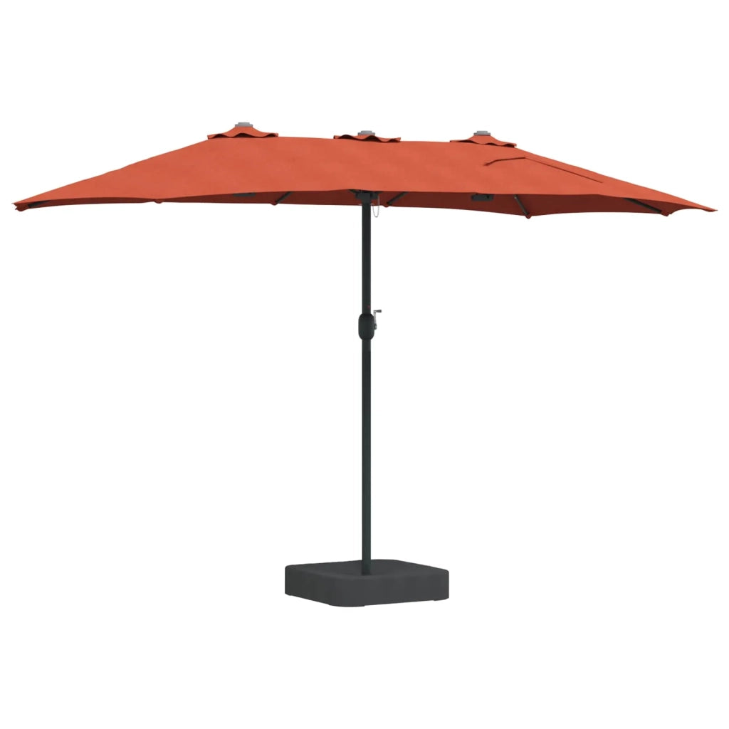 Ombrello da giardino-Ombrellone da spiaggia Terracotta 385 x 209 x 244 cm Poliestere