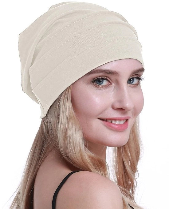 Cappello in cotone per donne - morbido e respirante - cintura elastica - dettagli floreali a mano - ideale per uso quotidiano