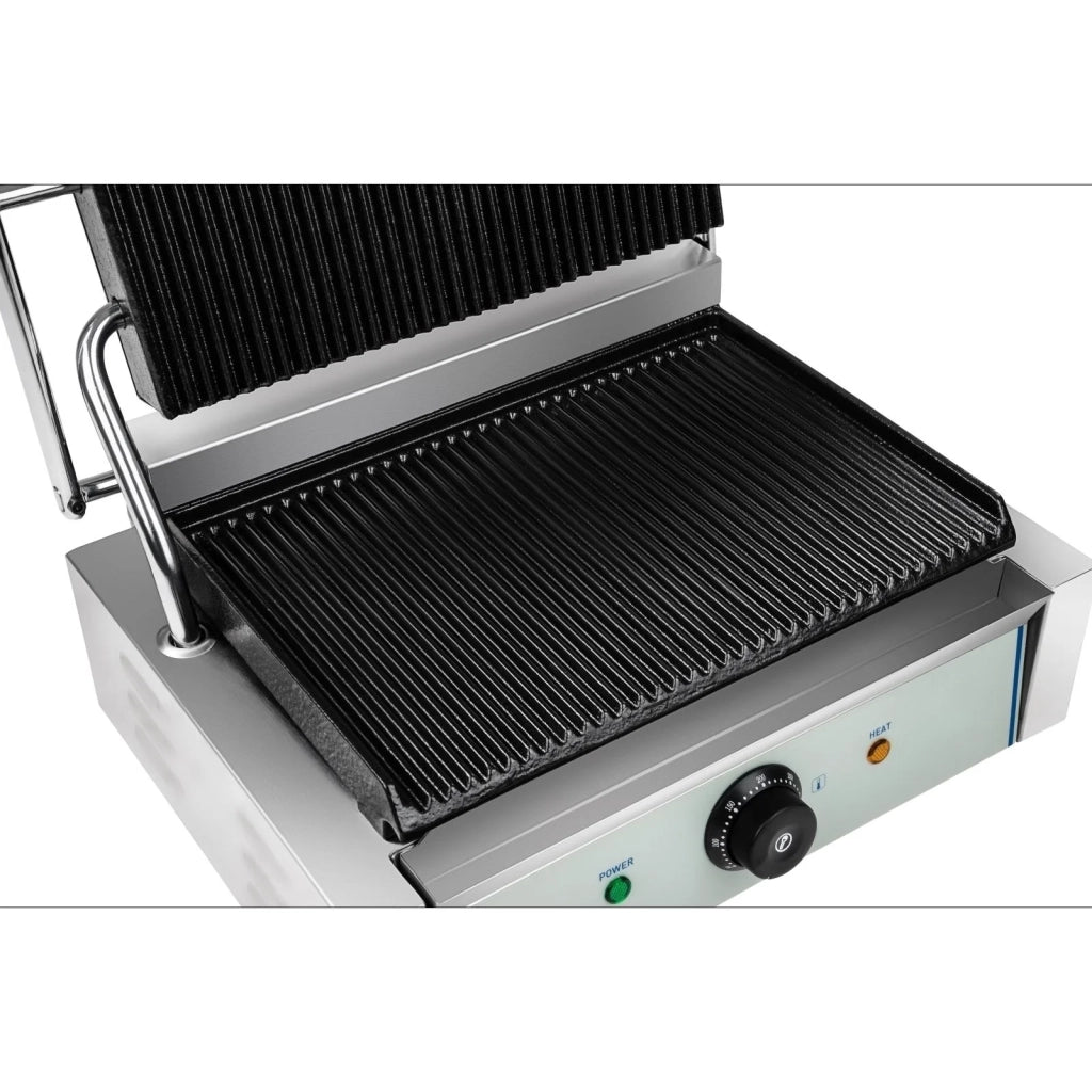 Pressa per panini rigata - 1 x 2200 watt professionale in acciaio inox 3614035