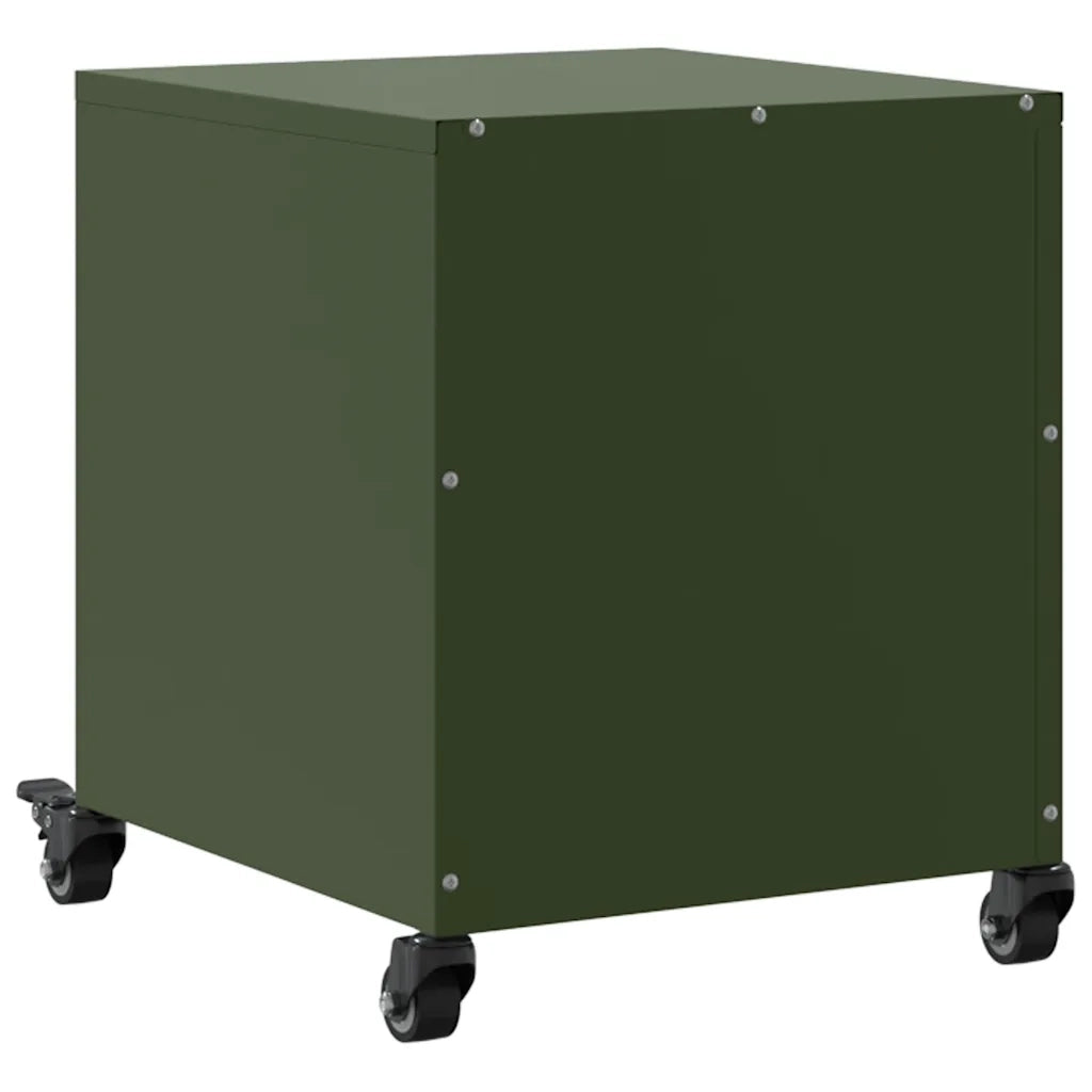 Comodini 2 pz-Set di 2 Tavolino da notte Verde Oliva 36x39x43,5 cm in Acciaio 324375