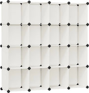 Scaffale 153 x 31 x 153 cm – Con 15 cassetti bianchi crema