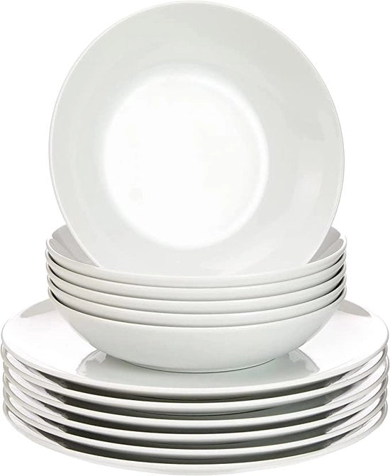 Set di portata - insieme di piatti per zuppe, grandi scodelle per insalate, piatto per zuppe profondo, resistente al microonde, lavabile in dishwasher