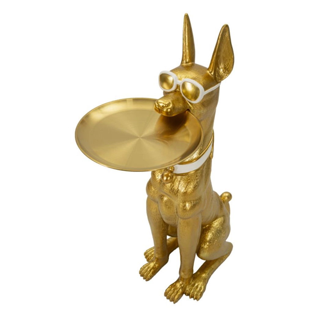 Vassoio Cane 15, Oro, Poliresina, 30x64x91 cm