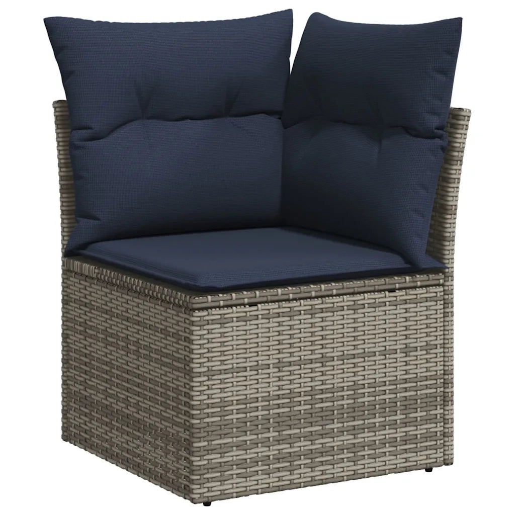 Set Divani da Giardino 8 pz con Cuscini Grigio in Polyrattan 3219940