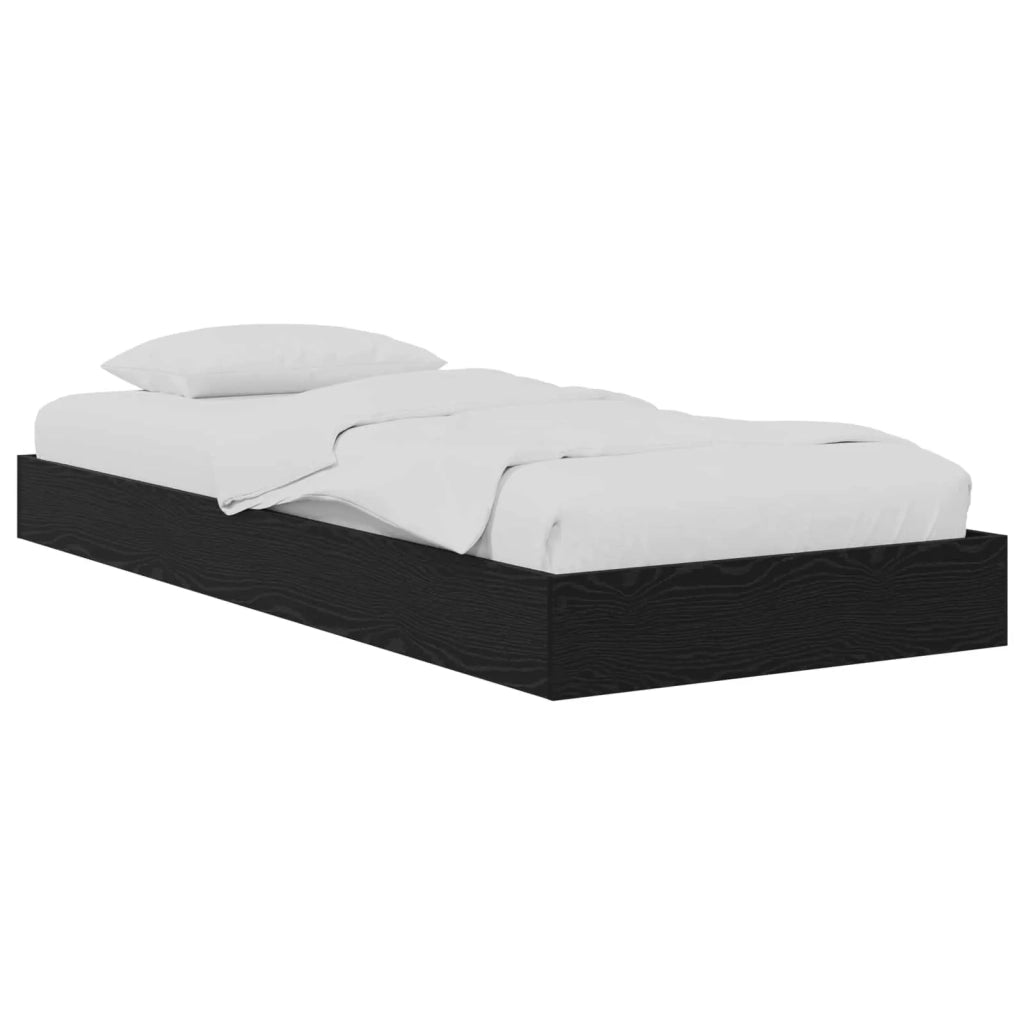 Letto singolo | Letto per adulti | Struttura letto a pavimento Rovere Nero 80 x 200 cm