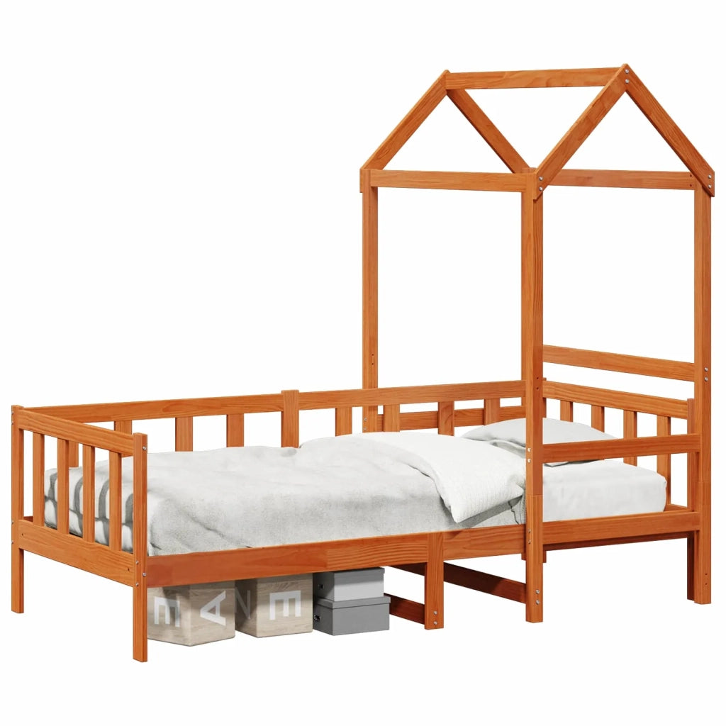 Letto singolo | Letto per adulti | Set di Letto per il Giorno 2 pcs Marrone cerato Pino massello