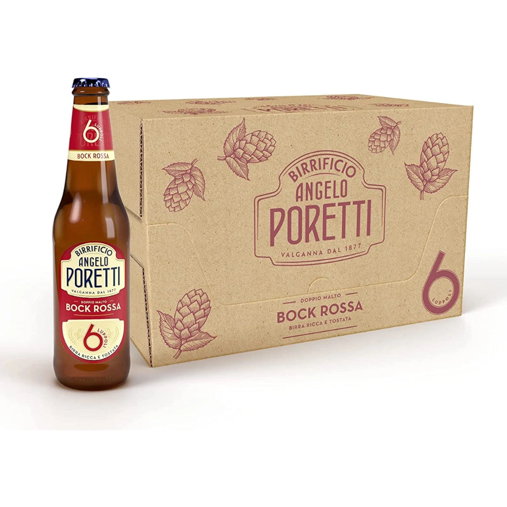 Birrificio angelo poretti birra 6 luppoli bock rossa 24 bottiglie da 33 cl
