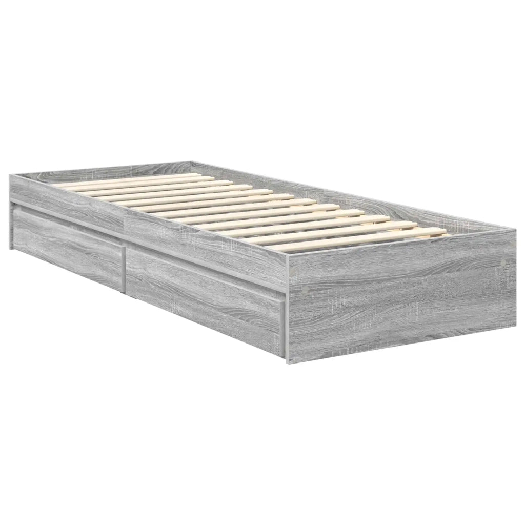Letto con Contenitore con testiera-Struttura Letto con contenitore Grigio Sonoma 75 x 190 cm 877367