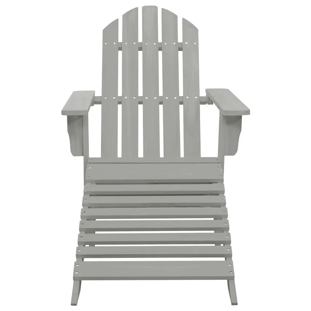 Sedia Giardino Adirondack Ottomana Tavolo Abete Massello Grigio CFW4511333