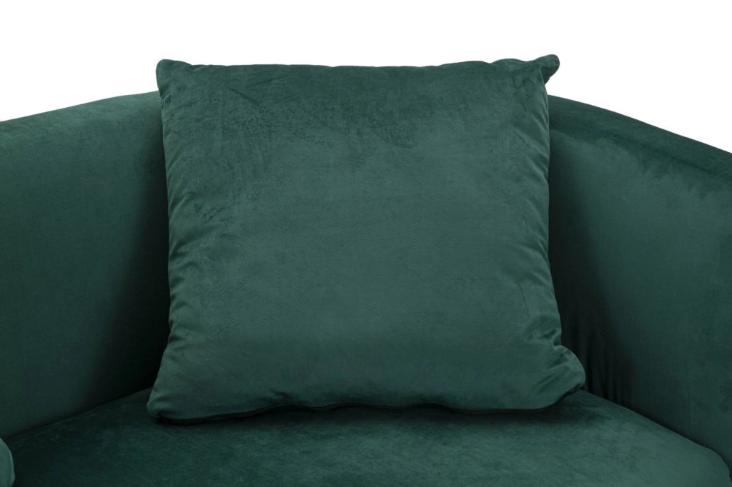 Divano 2 posti in metallo e tessuto dorato e verde cm 127x74x73