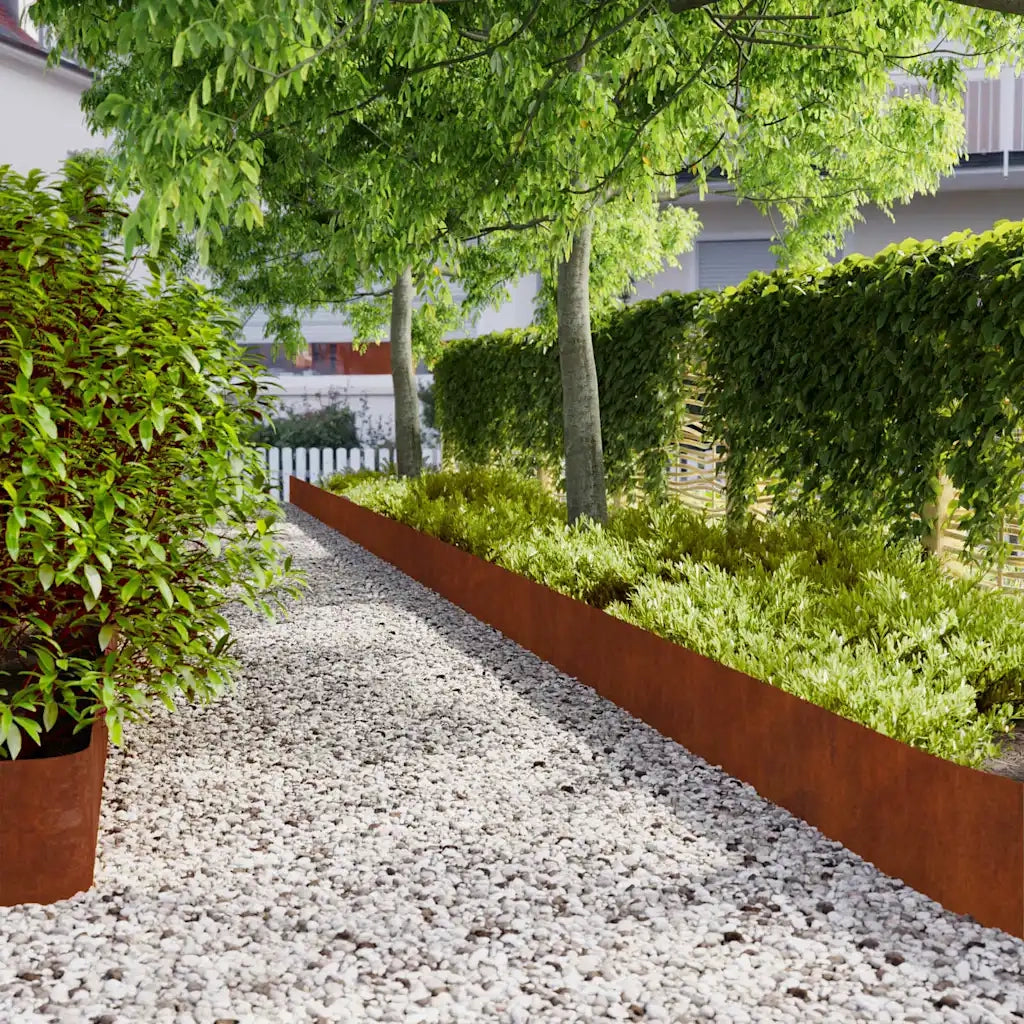 Bordure per Prato 20 pz 25x103 cm Flessibile Acciaio Corten