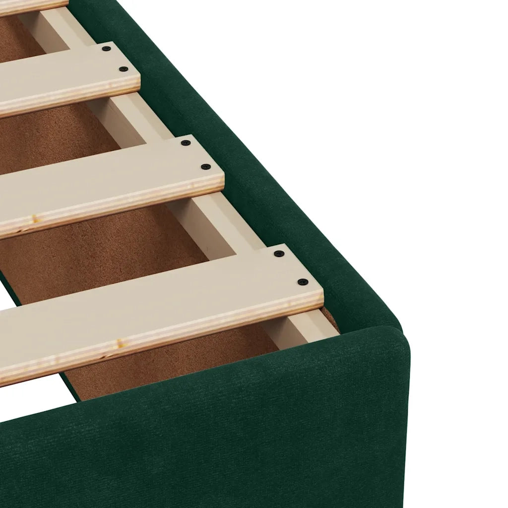 Giroletto senza Materasso Verde Scuro 100x200 cm in Velluto 3284616