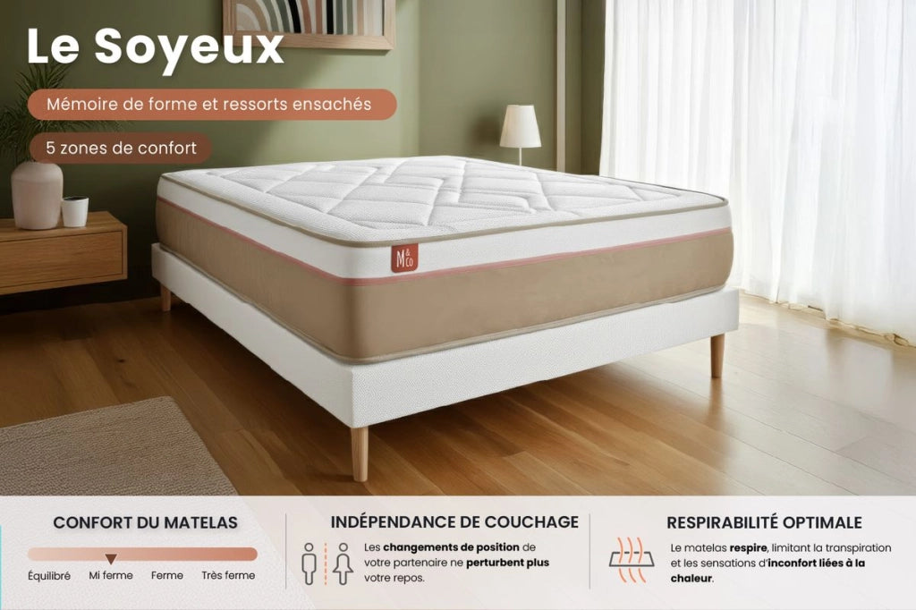 140x190 cm Set materasso e base - Le Soyeux