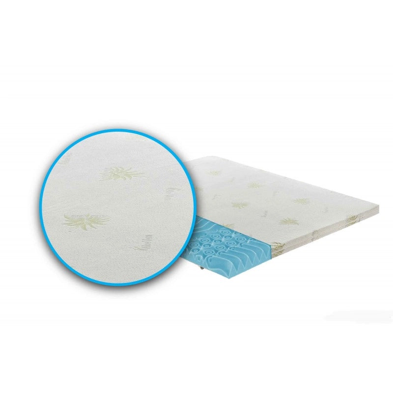 Topper correttore fresh memory pantografato alto 5cm 9 zone - rivestimento all’aloe vera - 160x200