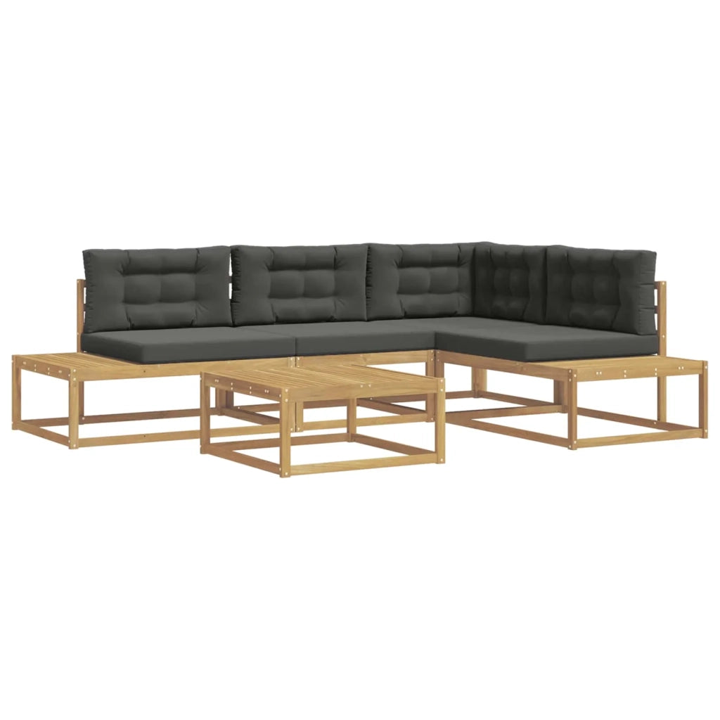 Set di divani da esterno 5 pz Bianco Poliestere 3387006