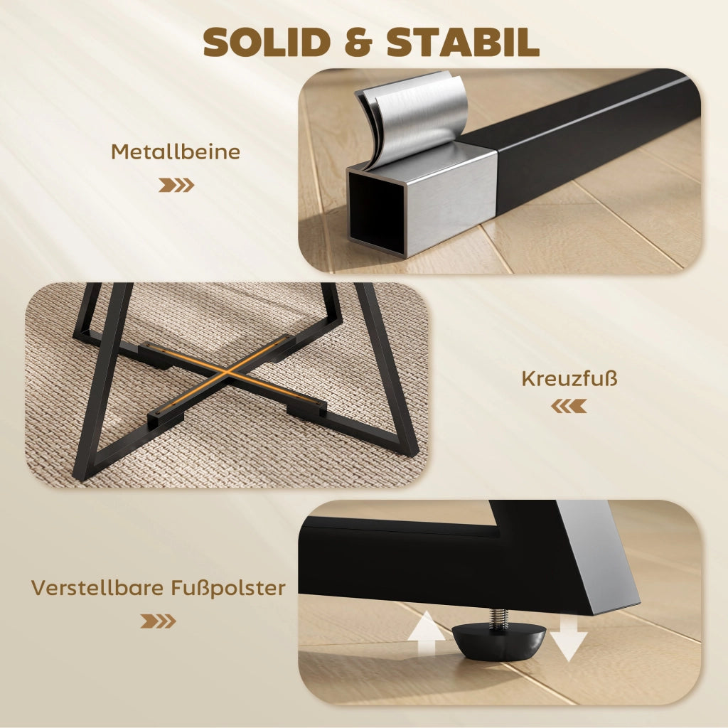Tavolo da pranzo rotondo allungabile per 4 persone ¨C zephmum ¨C 100 cm effetto legno rustico marrone
