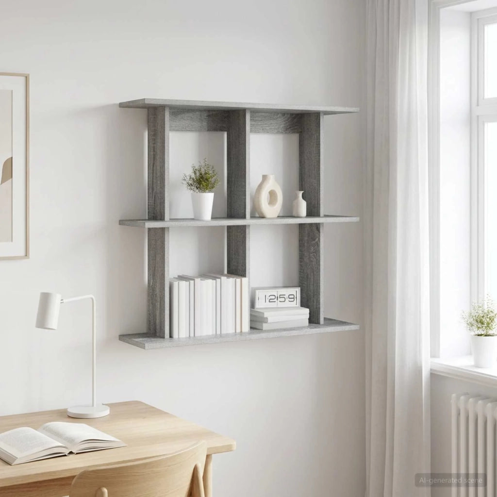 Scaffale da parete A parete Sonoma grigio 100 x 20 x 75 cm 8012089