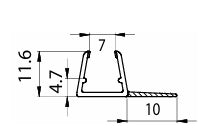 Guarnizione Gocciolatoio Verticale 220 cm con Aletta 10 mm per Vetro 8-10 mm