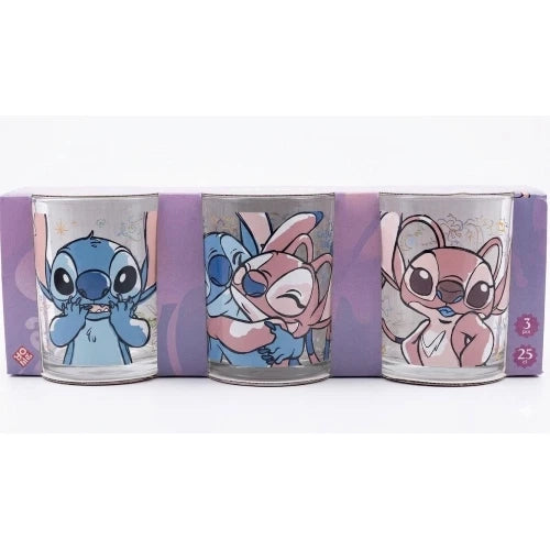 set 3 bicchieri in vetro stitch&angel da 25cl