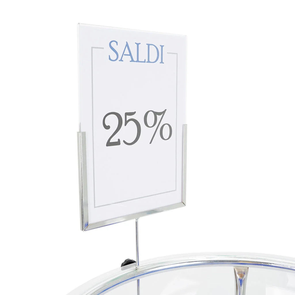 Porta comunicazioni per bancarelle espositive