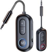Trasmettitore/ Ricevitore Bluetooth 5.4 - trasmettitore audio 2-in-1 wireless Bluetooth per auricolari o dispositivi Bluetooth - adattatore di ingresso audio 3,5 mm per TV, aerei, auto, computer, attrezzature per la forma fisica e switch.