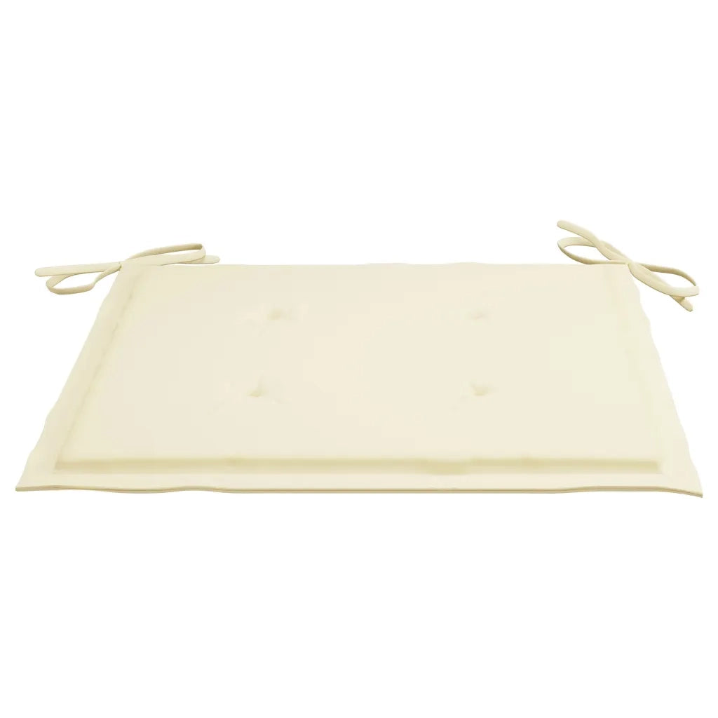 Sedie da Giardino 2 pz con Cuscini Crema Massello di Teak 3063254