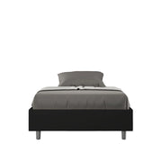 BS COM Letto una piazza e mezza contenitore imbottito 120x190 similpelle nero