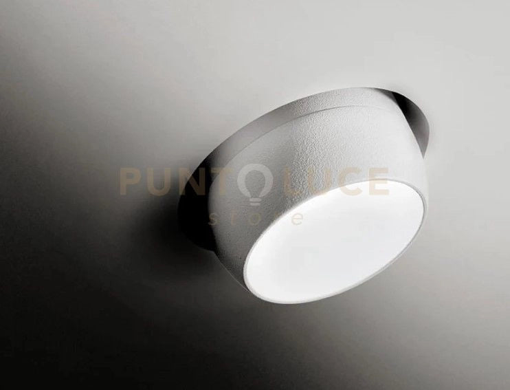 LELANTO faretto Incasso Orientabile 1 Luce attacco GU10 Bianco gesso e alluminio 10cm