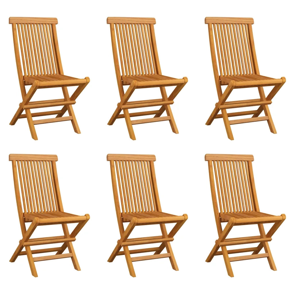 Sedie da Giardino Pieghevoli 6 pz in Legno Massello di Teak