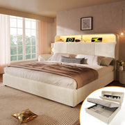 letto imbottito velluto beige 140x200 cm