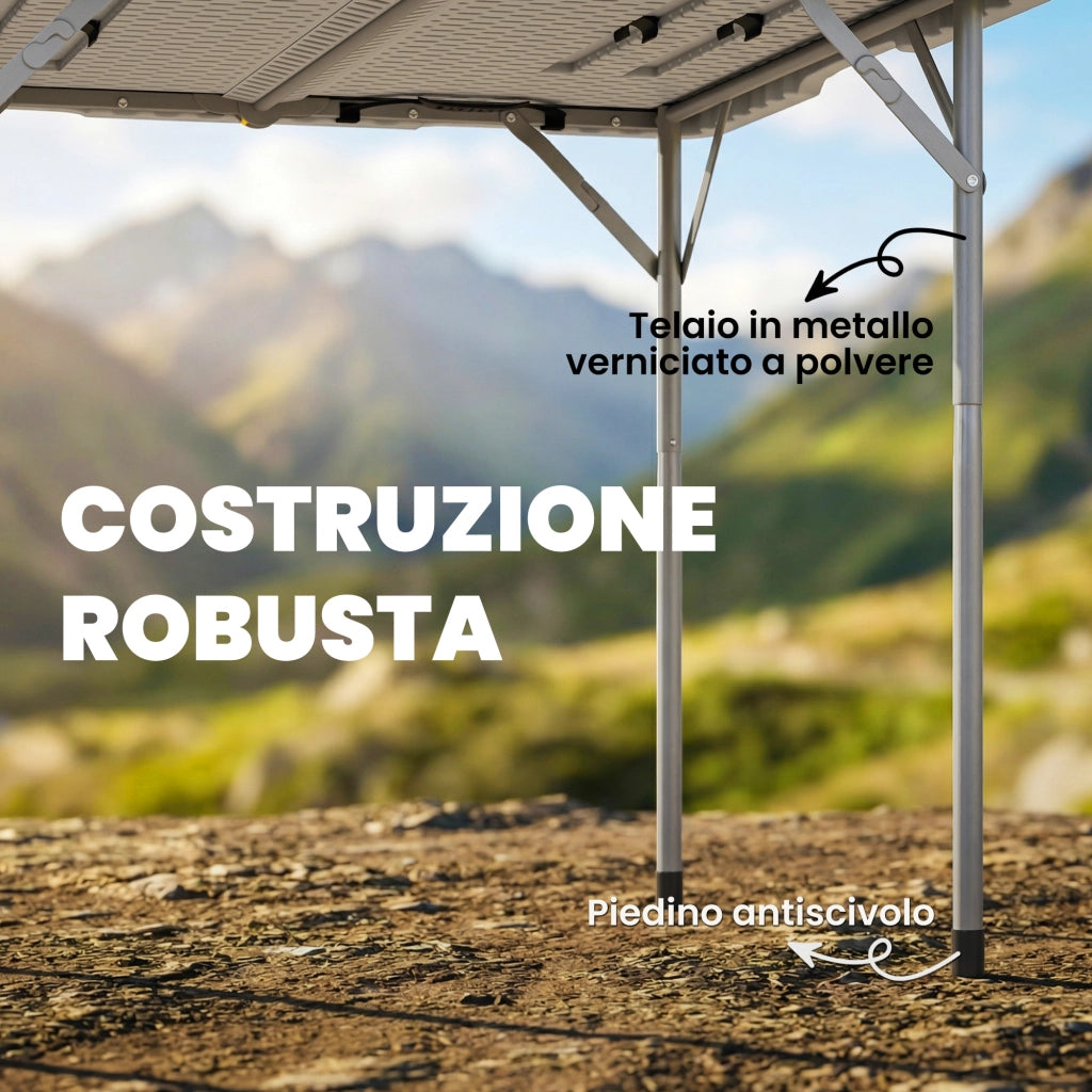 Tavolo da campeggio pieghevole quadrato ¨C Xylo ¨C metallo HDPE bianco 86x86x74 cm