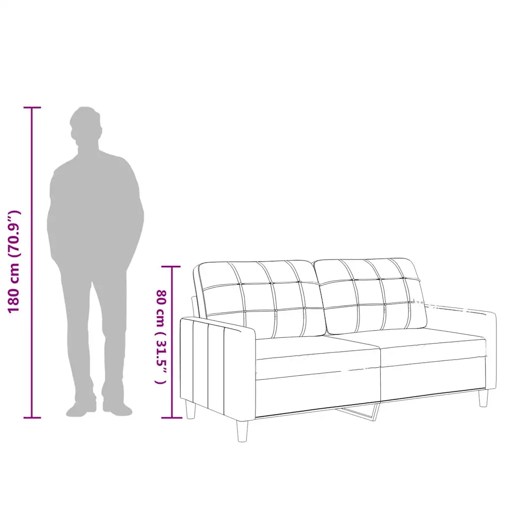 Divano a 2 Posti-Sofa 2 Posti Nero 140 cm in Similpelle 509015
