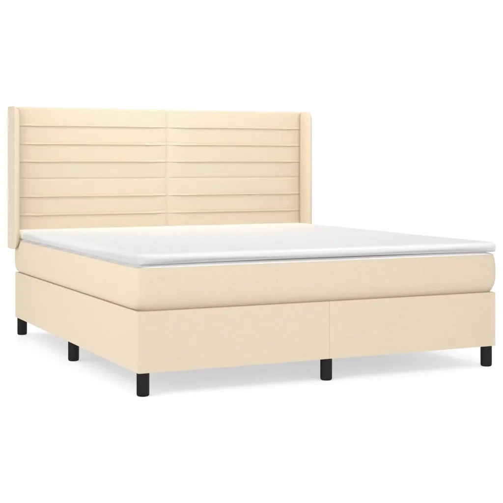 Giroletto a Molle con Materasso Crema 180x200 cm in Tessuto 3131534