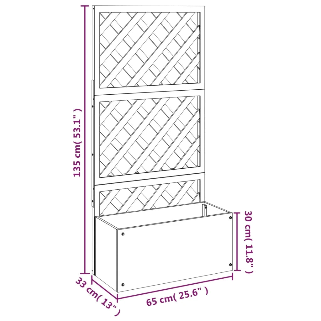 2 pz Fioriere | Cassetta per fiori | Vaso a Traliccio Grigie 65x33x135 cm WPC