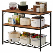 Mobile a isola da cucina con ripiani, stile loft industriale e rustico, color bronzo, 120 cm